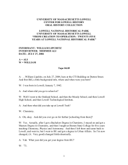 lowell national historical park - UML Library