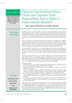 Espoused Organizational Values, Vision, and