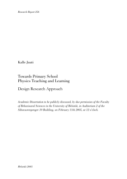 Towards Primary School Physics Teaching and Learning Design