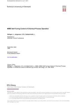 MIMO Self-Tuning Control of Chemical Process Operation
