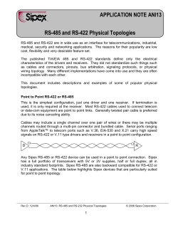 APPLICATION NOTE ANI13 RS-485 and RS