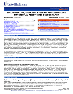 epiduroscopy, epidural lysis of adhesions and functional anesthetic