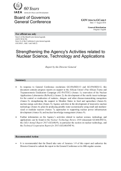 Strengthening the Agency`s Activities related to Nuclear