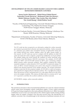 DEVELOPMENT OF TIN (IV) OXIDE BASED CATALYST FOR