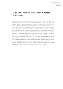 Euro coins held for transaction purposes in Germany