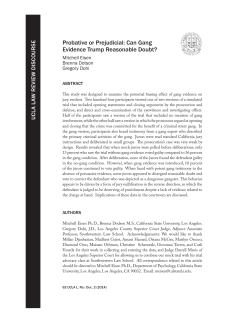 Probative or Prejudicial: Can Gang Evidence Trump Reasonable