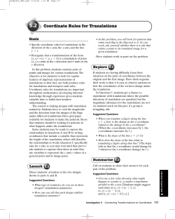 Coordinate Rules for Translations