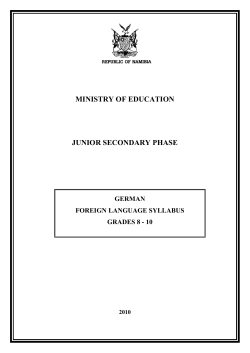 ministry of education junior secondary phase