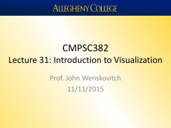 CMPSC382 Lecture 31: Introduction to Visualization