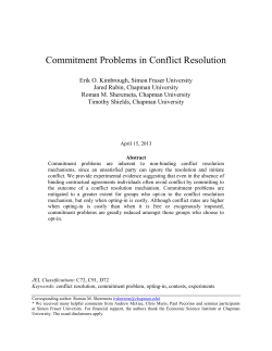 Commitment Problems in Conflict Resolution
