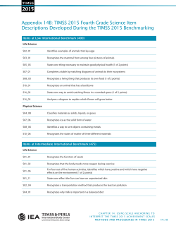 Appendix 14B: TIMSS 2015 Fourth Grade Science Item Descriptions