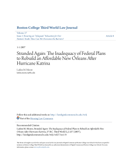 Stranded Again: The Inadequacy of Federal Plans to Rebuild an