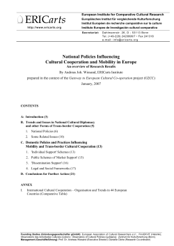 National Policies Influencing Cultural Cooperation and