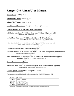 Ranger C-8 Alarm User Manual