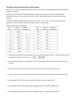 Decay Reactions Rates Guided Inquiry