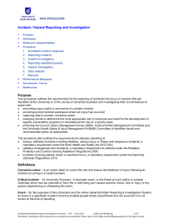 Incident/Hazard Reporting and Investigation
