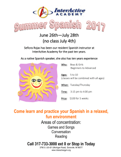 Come learn and practice your Spanish in a relaxed, fun environment