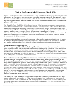 Clinical Professor, Global Economy (Rank TBD)