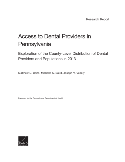 Access to Dental Providers in Pennsylvania