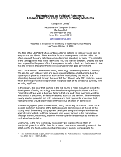Lessons from the Early History of Voting Machines