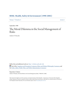 The Moral Dilemma in the Social Management of Risks