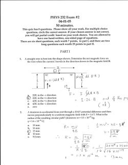 Exam II Solutions