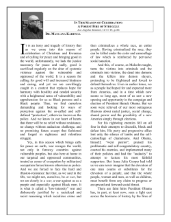 In this Season of Celebration: A Forest Fire of Struggle