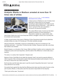 Blacks in Madison arrested at more than 10 times rate of whites