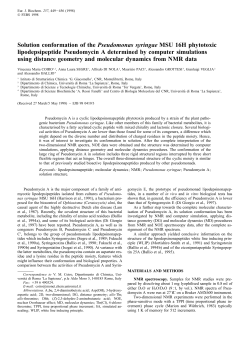 Solution conformation of the Pseudomonas syringae MSU 16H