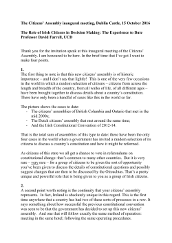 Ireland`s experience to date