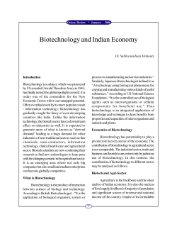 Biotechnology and Indian Economy