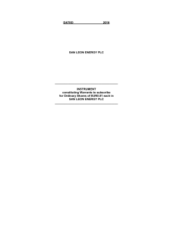 INSTRUMENT constituting Warrants to subscribe