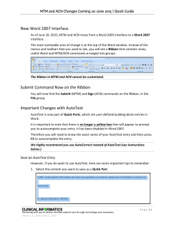 MTM and ACN Changes Coming 20 June 2015