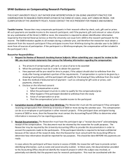 Payments to Research Participants