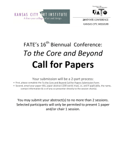 Call for Papers - Foundations in Art: Theory and Education