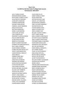 Dean`s List 3.5 GPA for full-time load of college