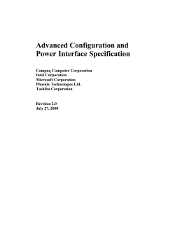 Advanced Configuration and Power Interface Specification