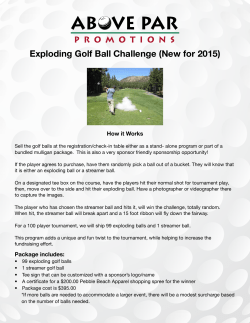 Exploding Golf Ball Challenge (New for 2015)