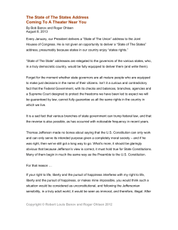 The State of The States Address