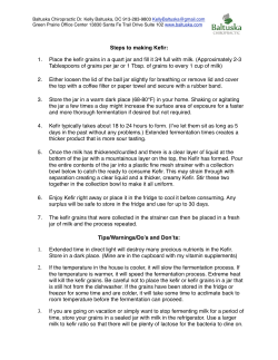 Steps to making Keﬁr - Baltuska Chiropractic