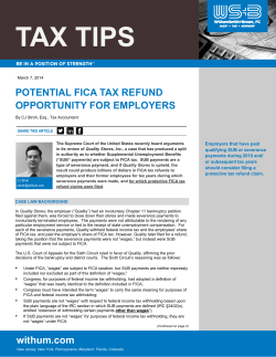 Potential FICA Tax Refund Opportunity for Employers