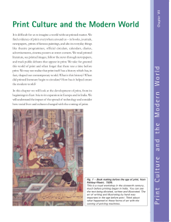 Print Culture and the Modern World