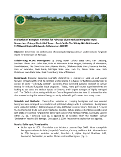 Evaluation of Bentgrass Varieties for Fairways Given Reduced