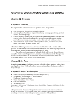 chapter 12. organizational culture and symbols