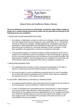 1/6 General Terms and Conditions of Sales or Service All of our
