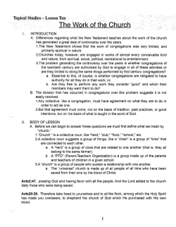 The Work of the Church - 160th Ave Church of Christ