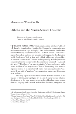 othello and the Master-Servant Dialectic