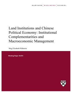 Land Institutions and Chinese Political Economy