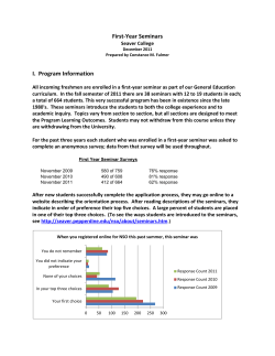First-Year Seminar Assessment Report