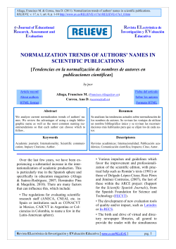 NORMALIZATION TRENDS OF AUTHORS` NAMES IN SCIENTIFIC